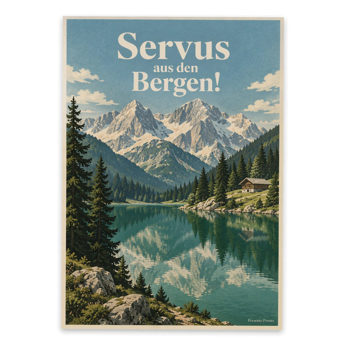 Herzliche Postkarte aus Österreich für Urlaubsgrüße mit Bergsee|p:2013398|h:2355d6be8e5108a7c545153851b42463