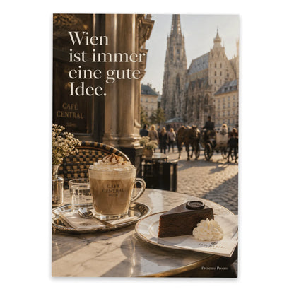 Elegante Postkarte aus Österreich mit Wiener Kaffeeszene|p:2013400|h:b0655550dbec5930a71379ac7de18c9a