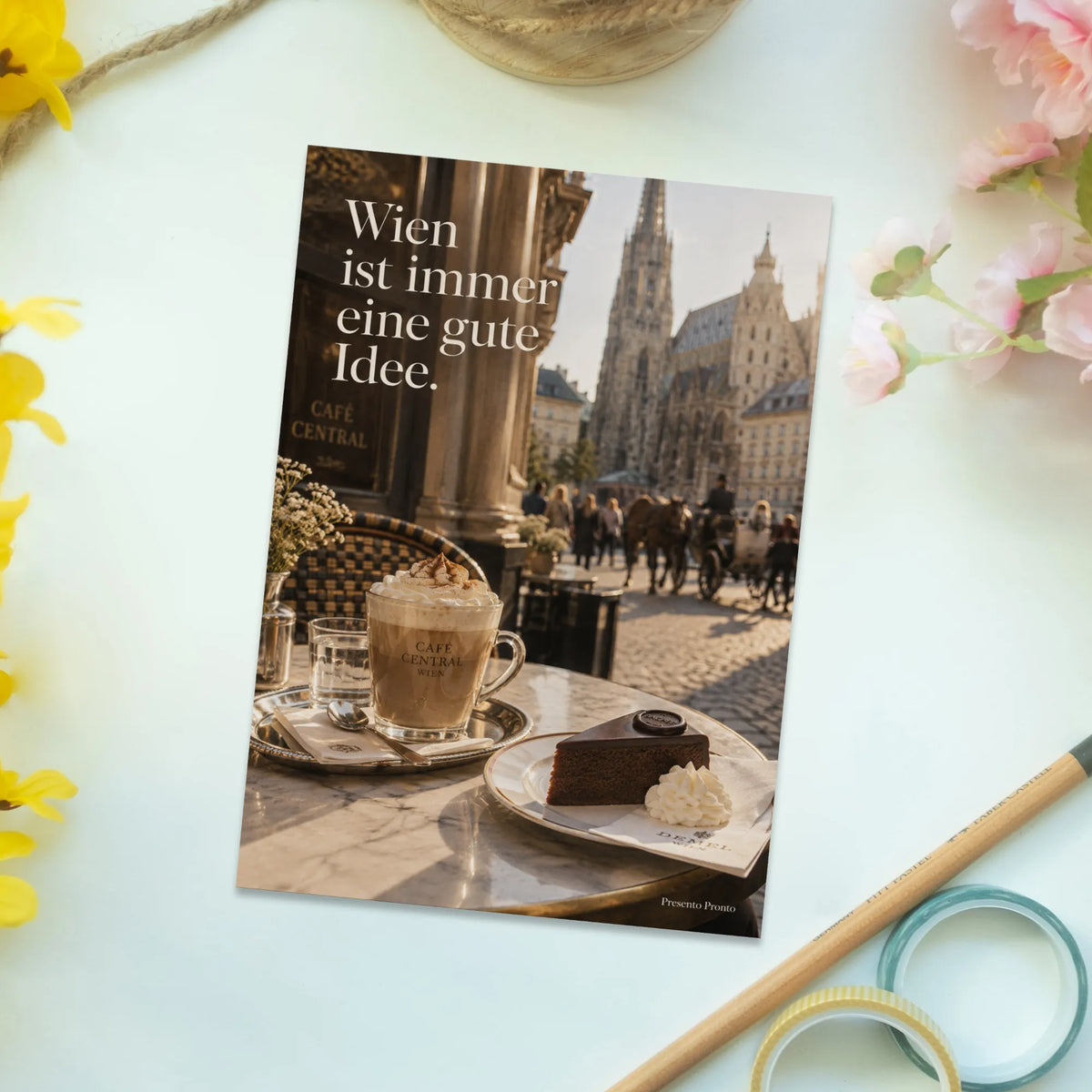 Elegante Postkarte aus Österreich mit Wiener Kaffeeszene|p:2013400|h:ac1d671fcc0d51d77addf04e8bbb5a01
