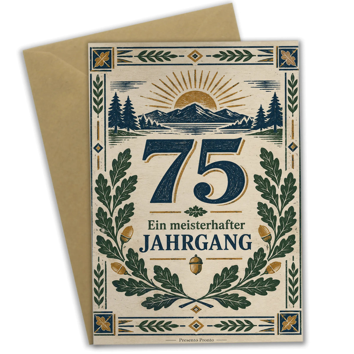 Elegante Geburtstagskarte zum 75. Geburtstag mit Lorbeerzweigen|p:2013407|h:b8575407e5ee8b9339523b05972e311b