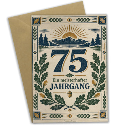 Elegante Geburtstagskarte zum 75. Geburtstag mit Lorbeerzweigen|p:2013407|h:b8575407e5ee8b9339523b05972e311b