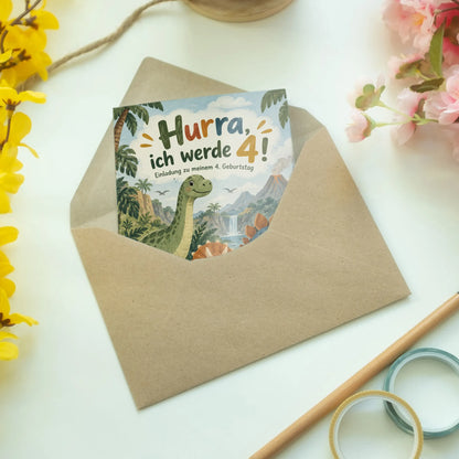 Lustige Einladungskarten zum 4. Geburtstag mit Dinosauriern|p:2013417|h:983b8167c9ca827d12cdffee0d3826b8