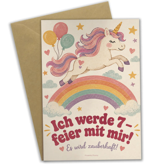 Zauberhafte Einladungskarten zum 7. Geburtstag mit Einhorn|p:2013423|h:3b973e9b66f5586691f4ec49e9d5cabe