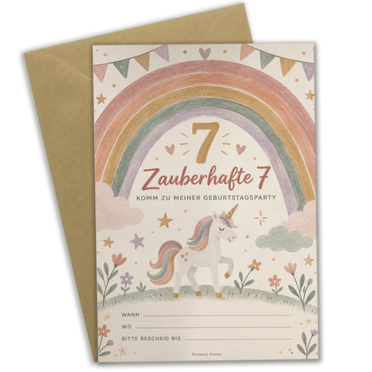 Zauberhafte Einladungskarten zum 7. Geburtstag mit Regenbogen|p:2013431|h:06f22bf6e2b418ee5c01cc9f9c047d52