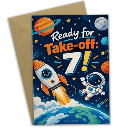 Coole Einladungskarten zum 7. Geburtstag mit Rakete|p:2013433|h:d549efb86c295dd4b25d678b7cf6ff99