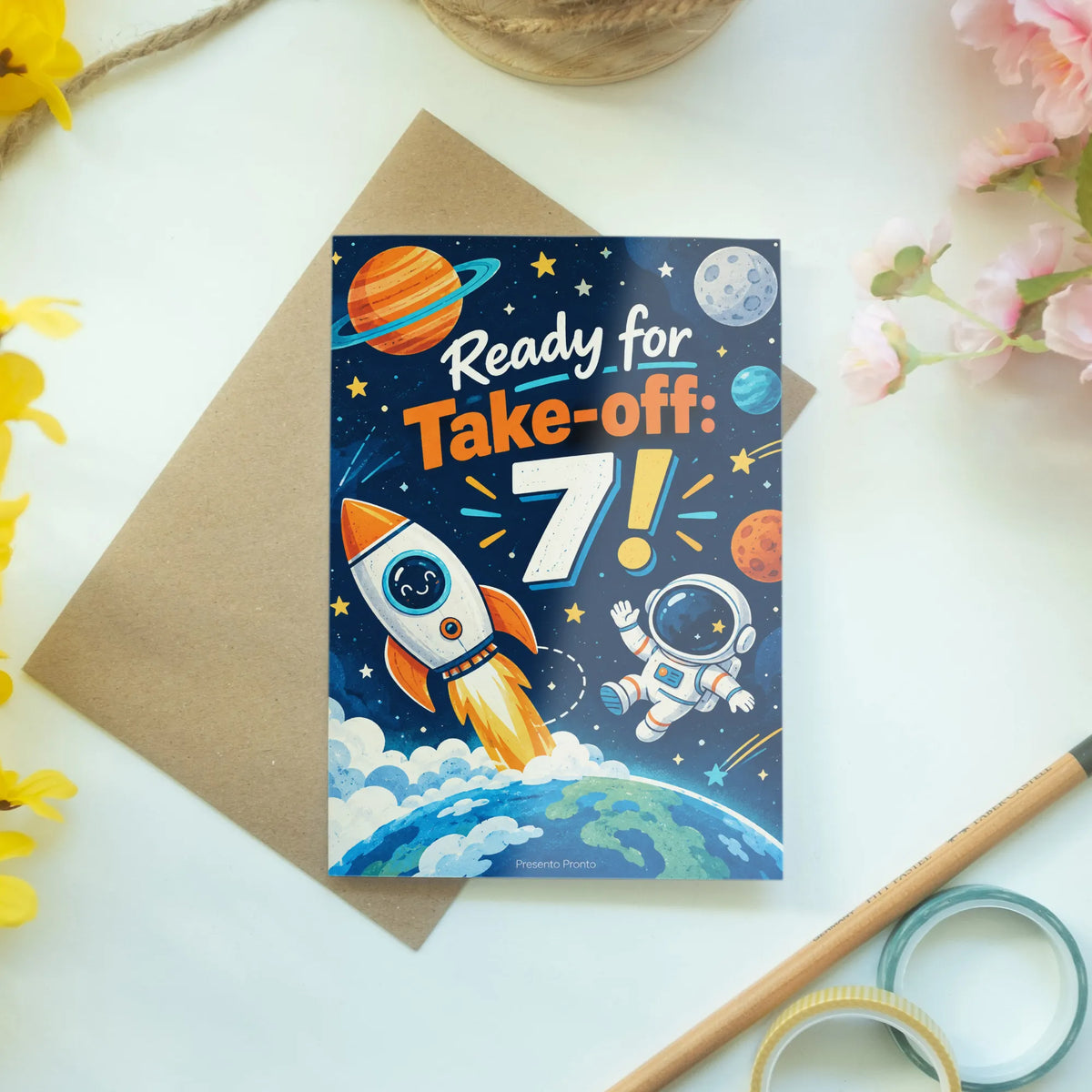 Coole Einladungskarten zum 7. Geburtstag mit Rakete|p:2013433|h:52be982d8ace326d98d84edcada09305