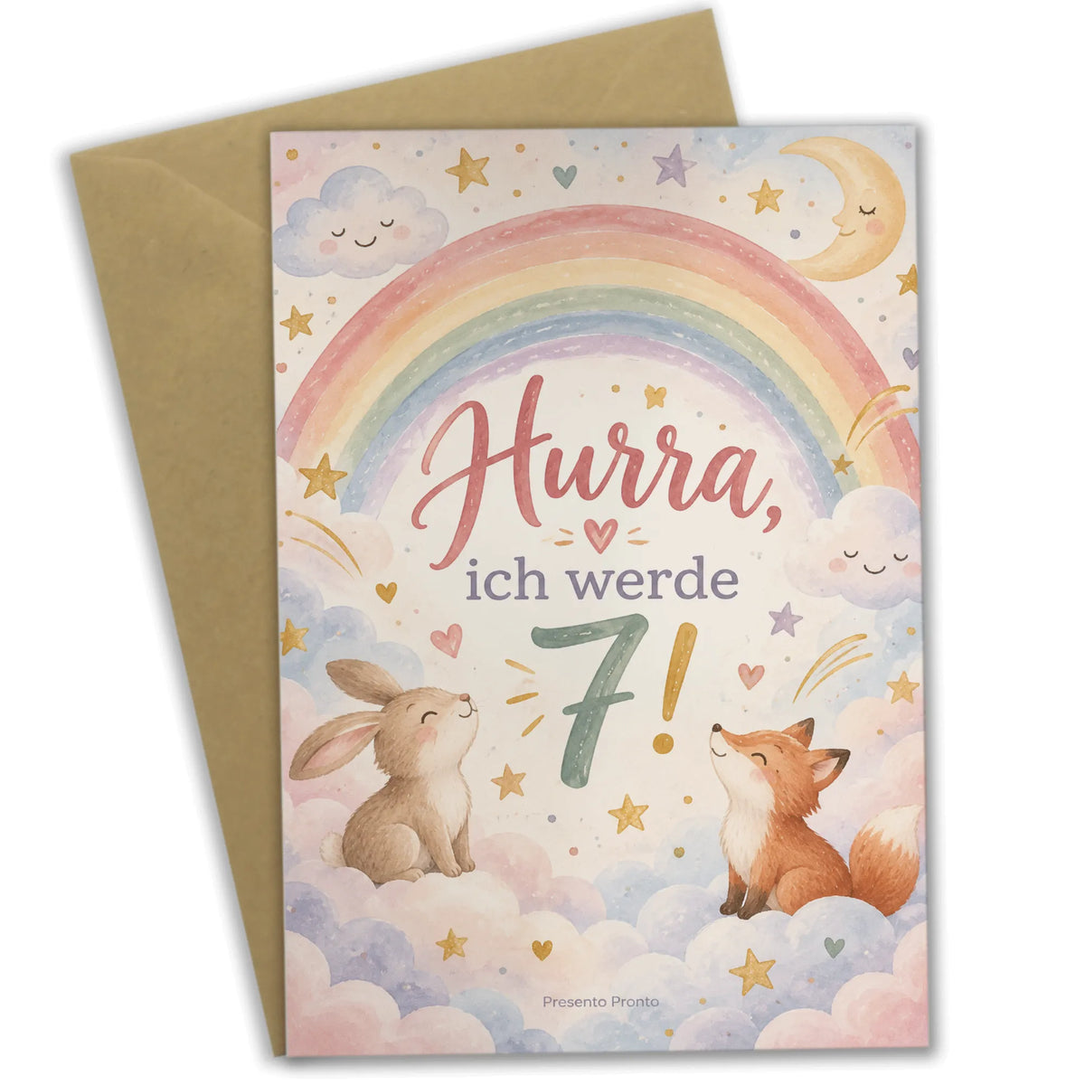 Fröhliche Einladungskarten zum 7. Geburtstag mit Regenbogen|p:2013437|h:8161fb8e2badcc357794001ad45a4a60