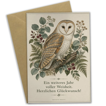 Elegante Geburtstagskarte mit Eule für Eulenliebhaber|p:2013446|h:e3351a87fd5419c26b602bbd7d07e02e