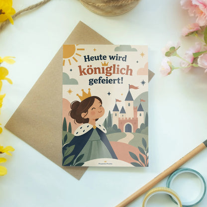 Königliche Einladungskarten für Prinzessinnen mit Schloss und Krone|p:2013455|h:de615b705db75f75dd93620e42fc1a6e