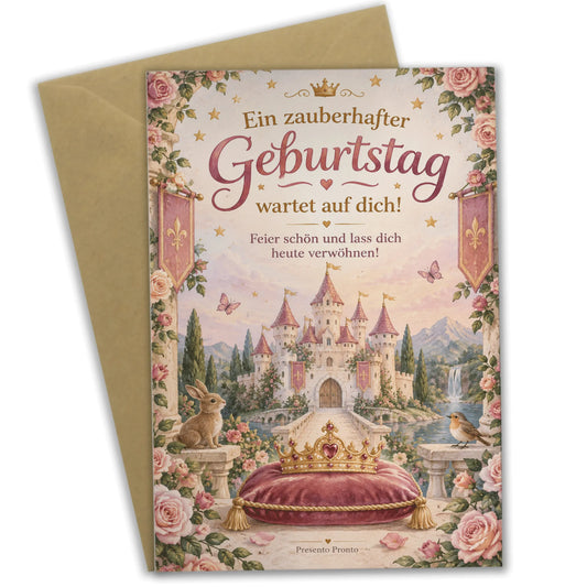 Zauberhafte Einladungskarten für Prinzessinnen mit Schloss und Krone|p:2013462|h:808e6d4530b24351f42e75a76d5306bb
