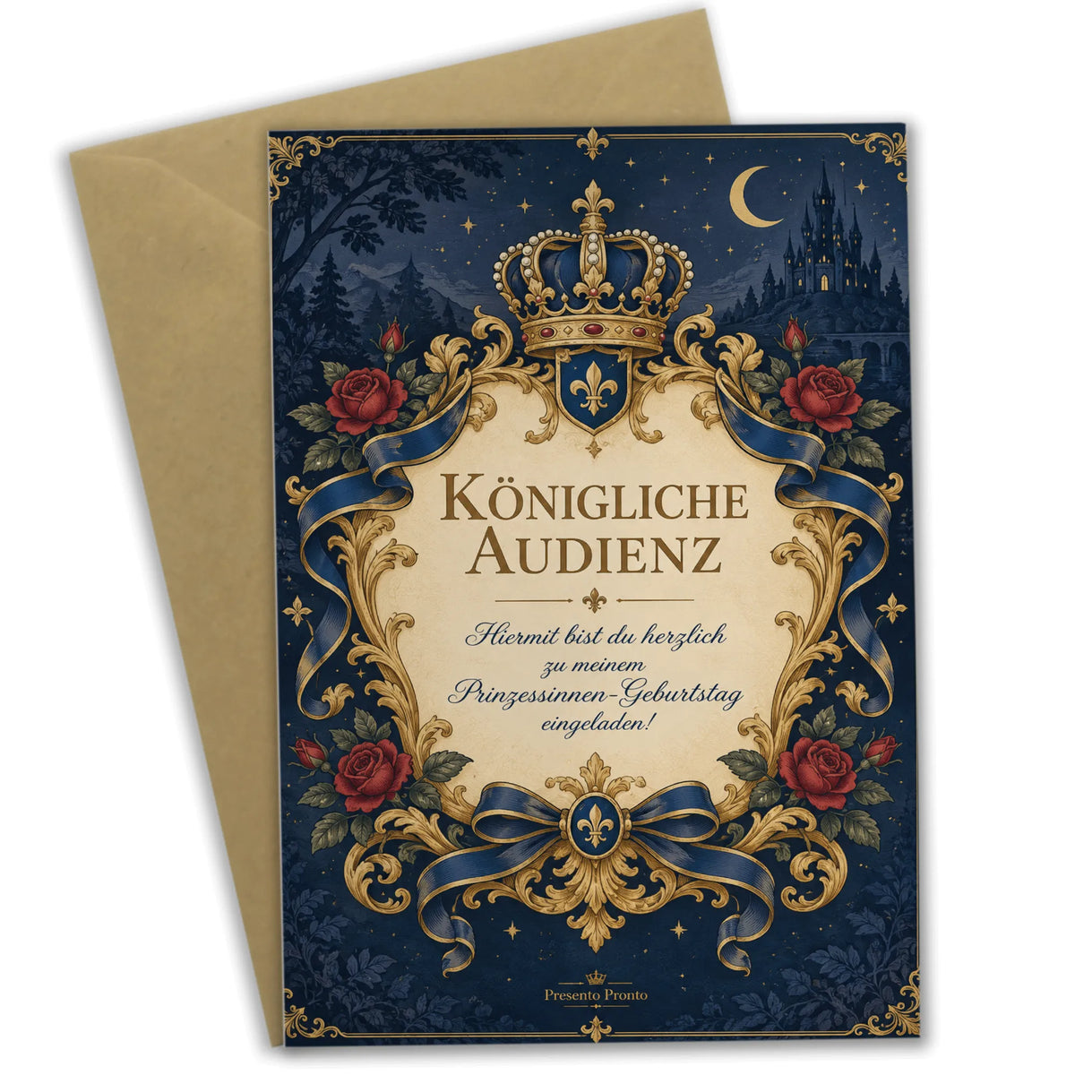 Königliche Einladungskarten zum Prinzessinnen-Geburtstag mit Krone|p:2013466|h:a1c09394cbd55e27076dcf19ef3e3344