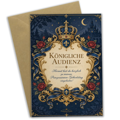 Königliche Einladungskarten zum Prinzessinnen-Geburtstag mit Krone|p:2013466|h:a1c09394cbd55e27076dcf19ef3e3344