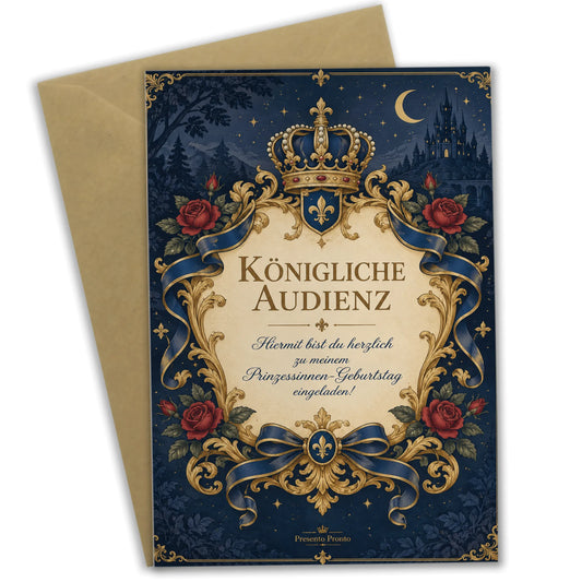 Königliche Einladungskarten zum Prinzessinnen-Geburtstag mit Krone|p:2013466|h:a1c09394cbd55e27076dcf19ef3e3344
