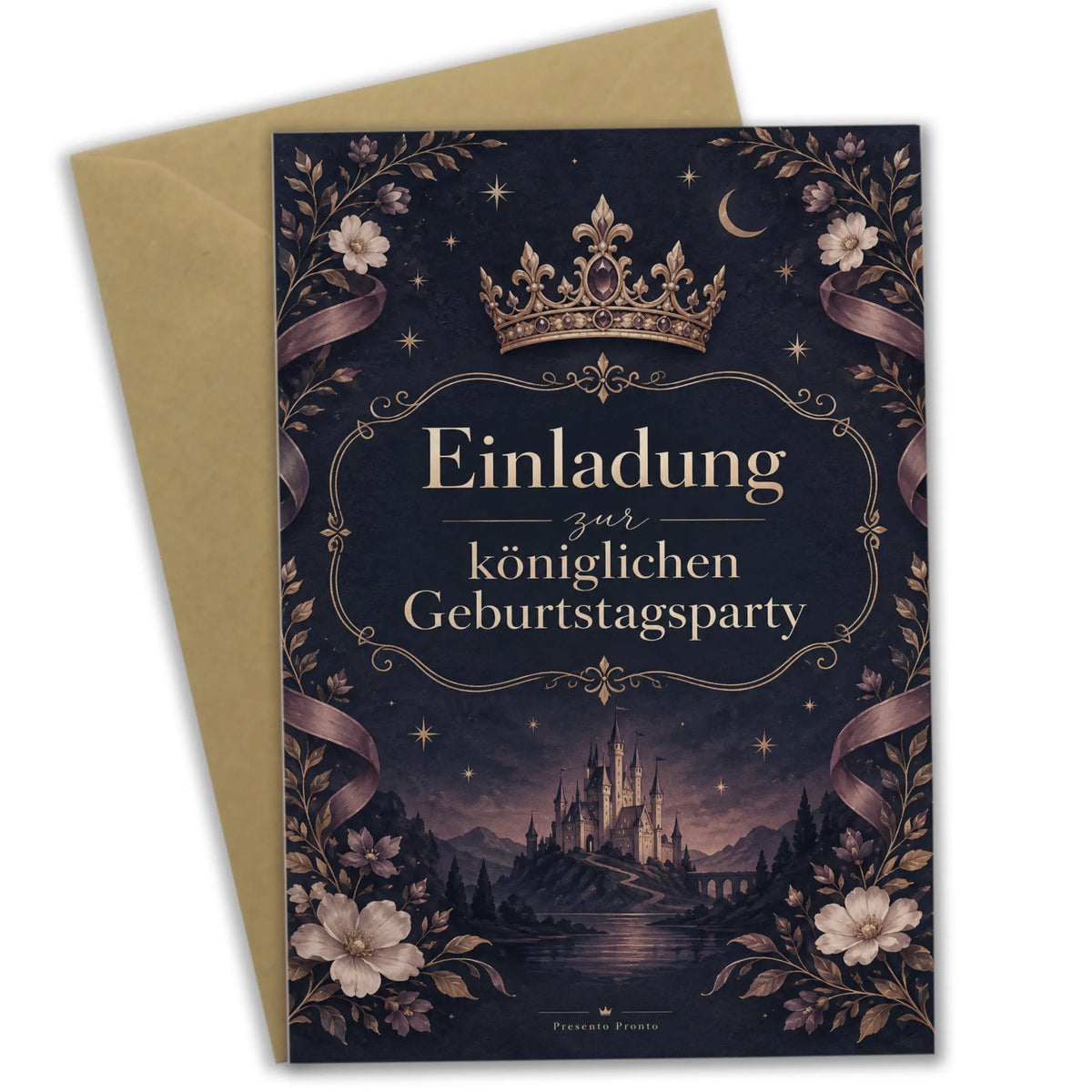 Elegante Einladungskarten zum Prinzessinnengeburtstag mit Krone|p:2013470|h:f9b7a9d6738f0122036261b75cca02ed