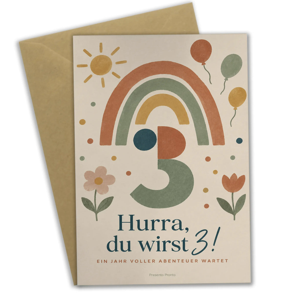 Fröhliche Geburtstagskarte zum 3. Geburtstag mit Regenbogen|p:2013475|h:fa7806b4fe5dcdbd8ce3a46f445a94af