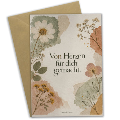 Herzliche Grußkarte zum Selbstgestalten mit gepressten Wildblumen|p:2013485|h:ce732bd02960d4954538ef40544a3dc4