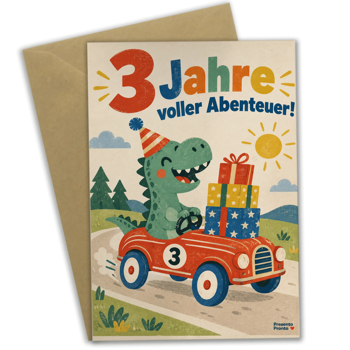 Lustige Geburtstagskarte zum 3. Geburtstag mit Dinosaurier|p:2013491|h:7674538e49c89c8ab5ed83daa789d7f2