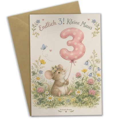 Süße Geburtstagskarte zum 3. Geburtstag mit Maus|p:2013492|h:a1c77d763fc4903f3c536f671d2fac60