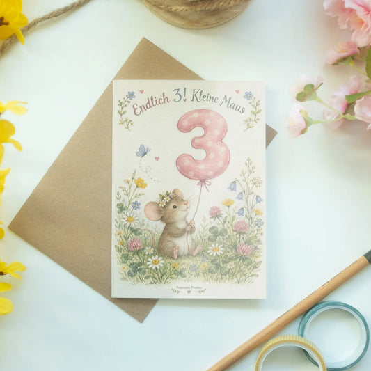 Süße Geburtstagskarte zum 3. Geburtstag mit Maus|p:2013492|h:f23818ff9839bd8a485e0e41557225f6