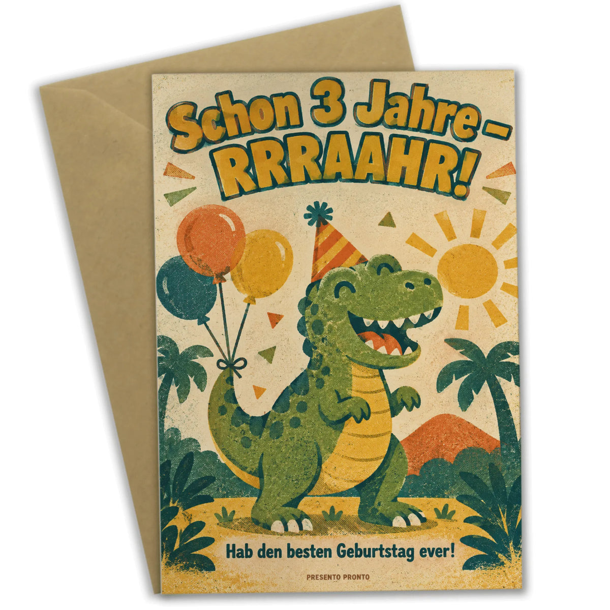 Lustige Geburtstagskarte zum 3. Geburtstag mit Dinosaurier|p:2013494|h:1565cd90cb650f1030b4d365979fc489