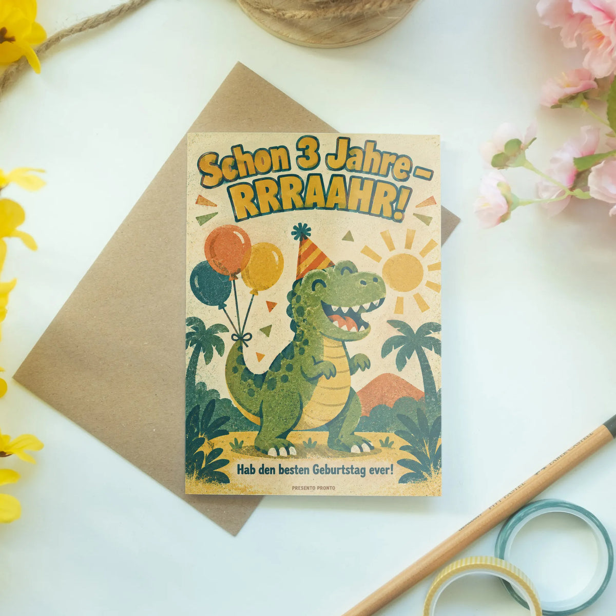 Lustige Geburtstagskarte zum 3. Geburtstag mit Dinosaurier|p:2013494|h:7c2eda654ef11132f6c55a5f73ef7f5f