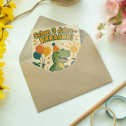 Lustige Geburtstagskarte zum 3. Geburtstag mit Dinosaurier|p:2013494|h:c4aa73fdef2b02eb896bb0bfa91f648e