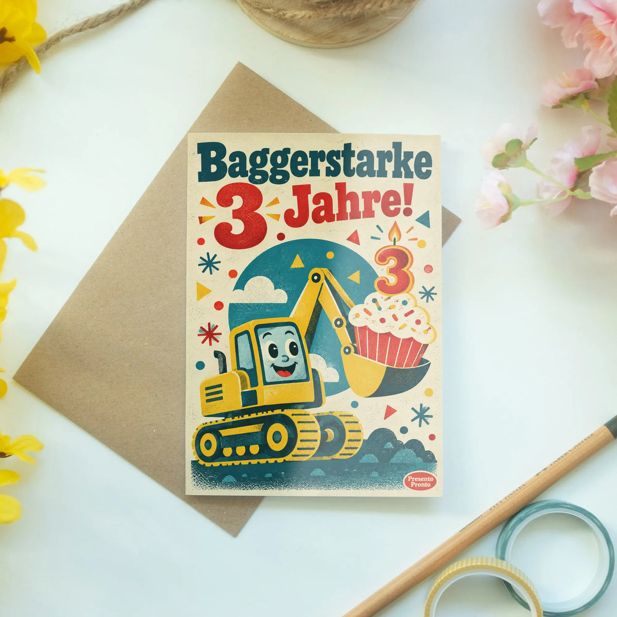 Lustige Geburtstagskarte zum 3. Geburtstag mit Bagger|p:2013500|h:5e20e49e1d3080a365cfe45e5b6f46cb