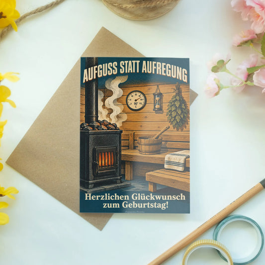 Lustige Geburtstagskarte für Wellnessfans mit Sauna|p:2013509|h:6beb3824b9533b959b5dbc574ee95e49