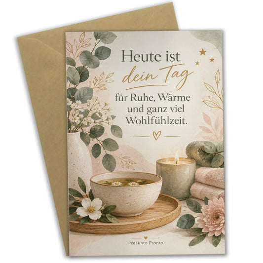 Elegante Geburtstagskarte Wellness mit Kerze und Eukalyptus|p:2013511|h:a55975377dda4bda06637c4ef29bc9b2