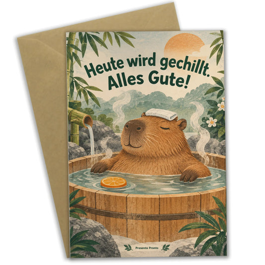 Lustige Geburtstagskarte für Wellnessfans mit Capybara|p:2013516|h:ada6fd3950856c2b0c1349383cdb5440