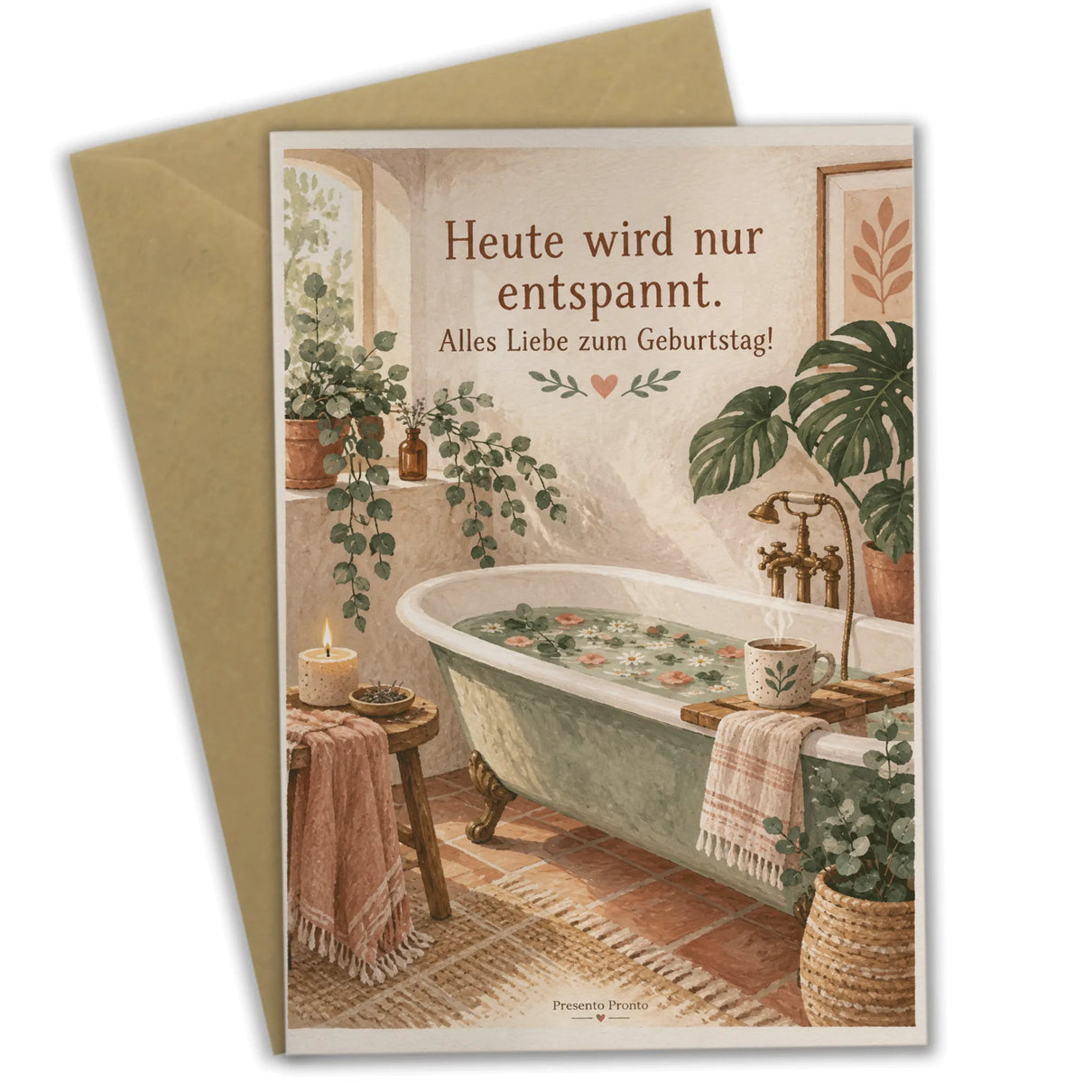 Entspannte Geburtstagskarte für Wellnessfans mit Badewanne|p:2013523|h:ebc402c2f14aaaff48d1f726f97a7e9c