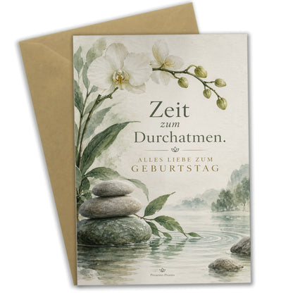 Entspannende Geburtstagskarte für Wellnessfans mit Flusssteinen|p:2013534|h:2cf6e36994b413d3feb1d4287c993952