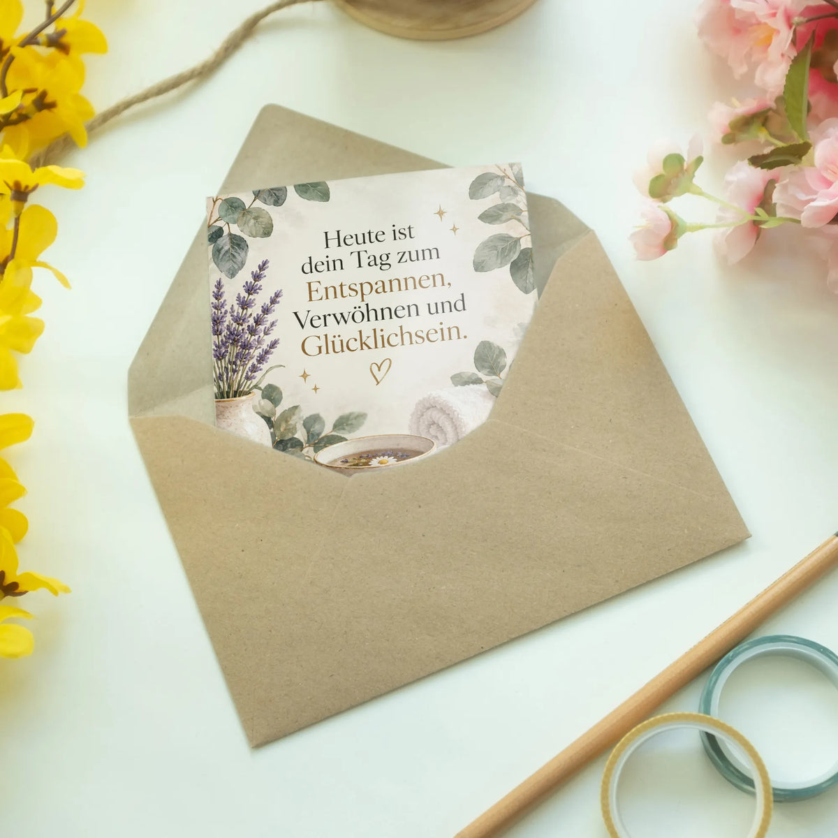 Entspannende Geburtstagskarte für Wellnessfans mit Eukalyptus und Lavendel|p:2013539|h:f074e2ca276e1caaed903b28d45cf49a