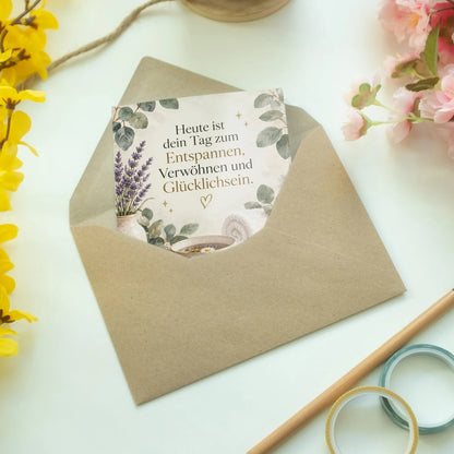 Entspannende Geburtstagskarte für Wellnessfans mit Eukalyptus und Lavendel|p:2013539|h:f074e2ca276e1caaed903b28d45cf49a