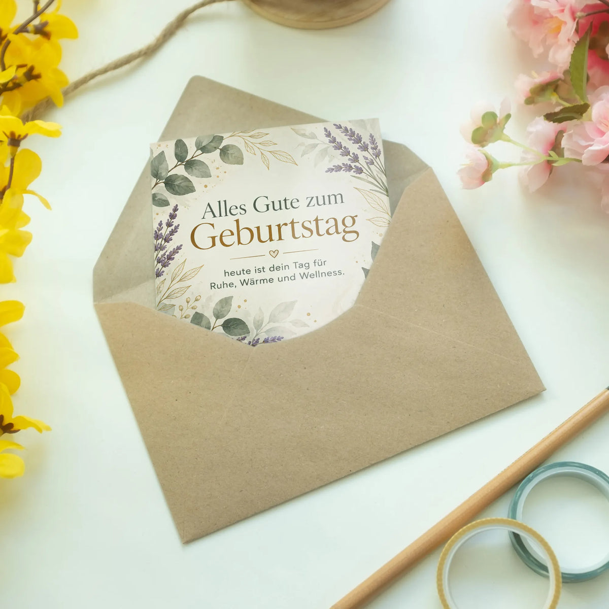Elegante Geburtstagskarte für Wellnessfans mit Teetasse|p:2013541|h:d6e75c1c7877a270600fd49ed81c887c