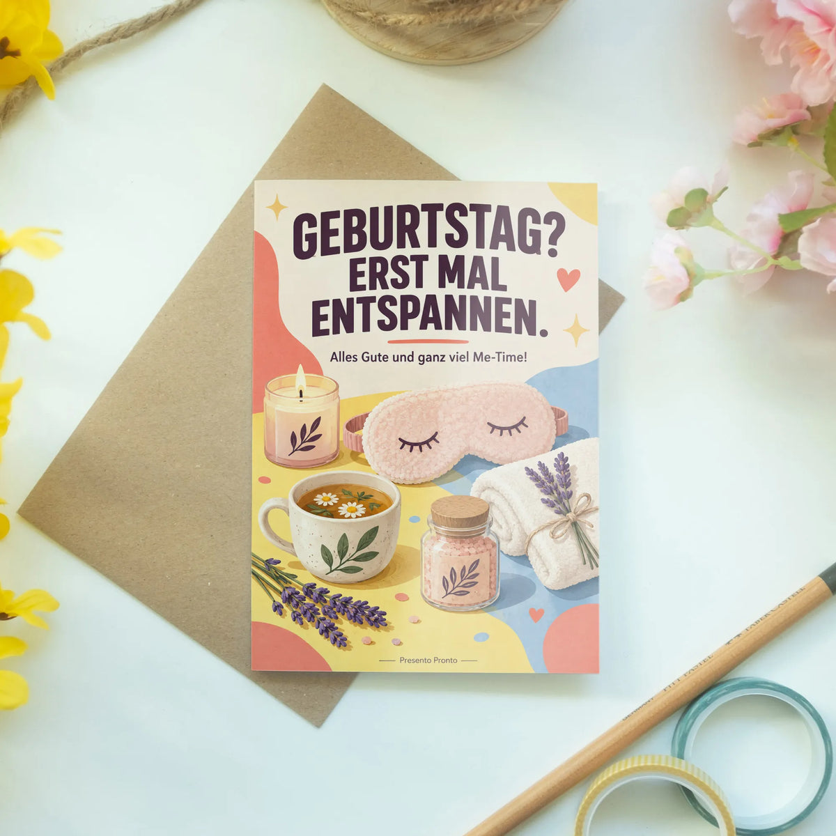 Lustige Geburtstagskarte Wellness mit Augenmaske|p:2013547|h:03af718368b5b8823dcfa696952c95dd