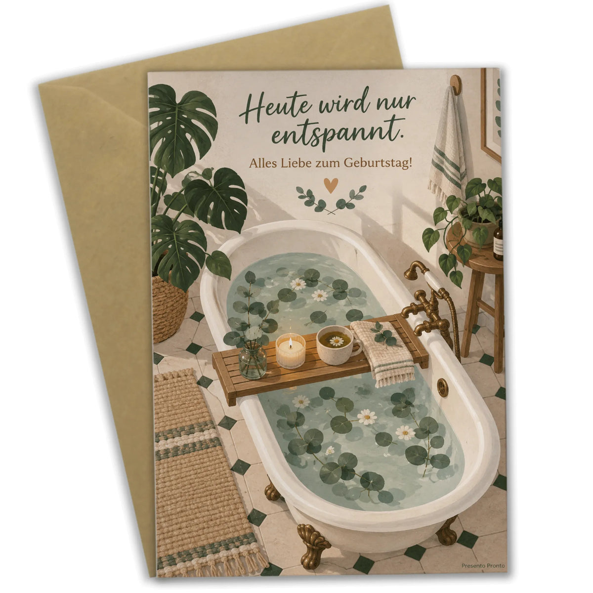 Entspannende Geburtstagskarte für Wellnessfans mit Badewanne|p:2013548|h:2856065ceb0696895ca30670496d4e51