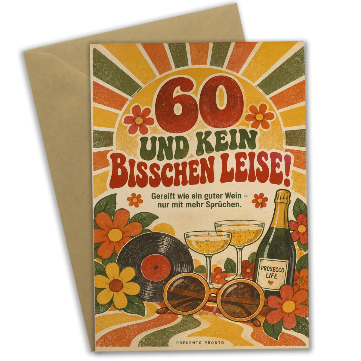 Lustige Geburtstagskarte für eine Frau zum 60 mit Retro Sonnenbogen|p:2013568|h:3ab14f62260b2d183604f56b47de1a70