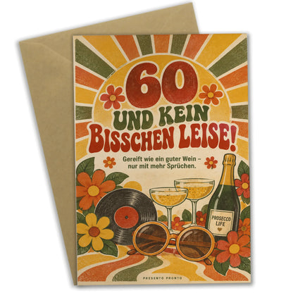 Lustige Geburtstagskarte für eine Frau zum 60 mit Retro Sonnenbogen|p:2013568|h:3ab14f62260b2d183604f56b47de1a70