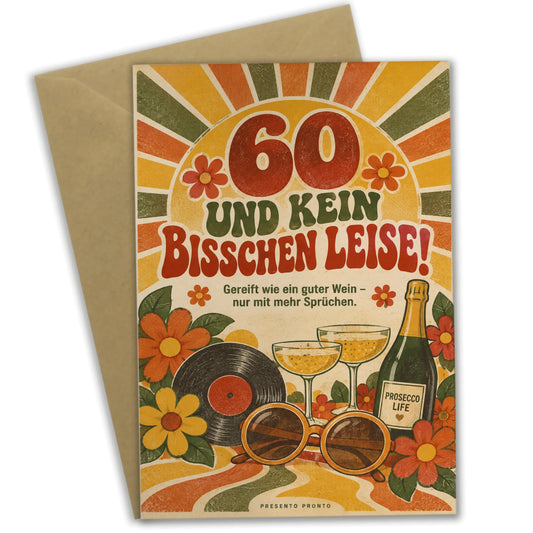 Lustige Geburtstagskarte für eine Frau zum 60 mit Retro Sonnenbogen|p:2013568|h:3ab14f62260b2d183604f56b47de1a70