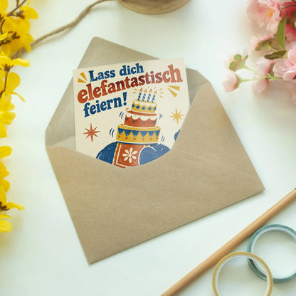 Lustige Geburtstagskarte mit Elefant und Torte|p:2013571|h:c0228657885596653be45bee36fda433