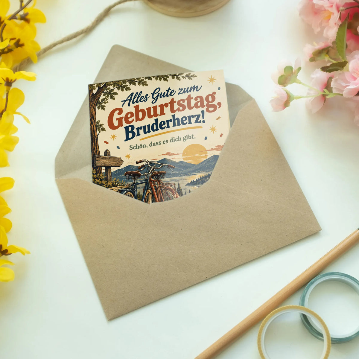 Herzliche Geburtstagskarte für den Bruder mit Vintage-Fahrrädern|p:2013583|h:f163a32180371f1fe29dc22f882c3f43