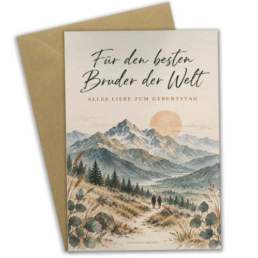 Herzliche Geburtstagskarte für den Bruder mit Berglandschaft|p:2013584|h:c4952b98851408c31e57ecd961673241