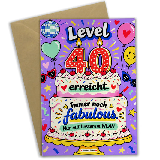 Lustige Geburtstagskarte für Frauen zum 40 mit Torte|p:2013589|h:ec4a4624741ffeb2a47d00298c5cf371
