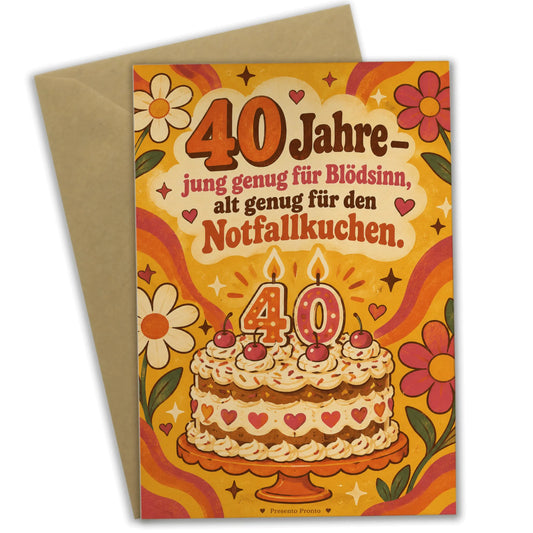 Lustige Geburtstagskarte zum 40. für Frauen mit Torte|p:2013590|h:069e254a0c27b9fccdab008dca700b09