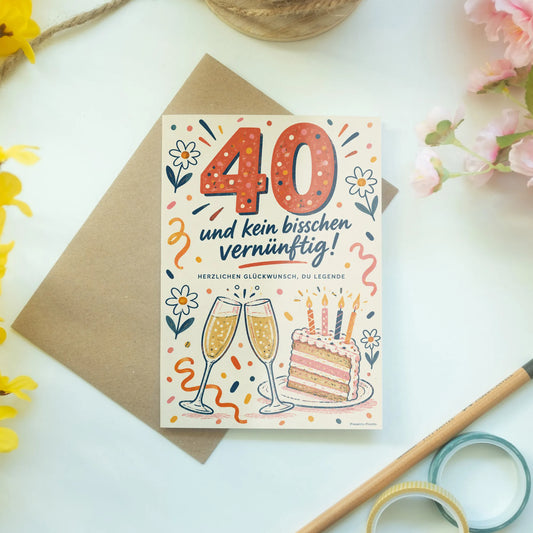 Lustige Geburtstagskarte für 40-jährige Frau mit Prosecco|p:2013594|h:209ed87648a3e0af8c0f86852bfbf71d