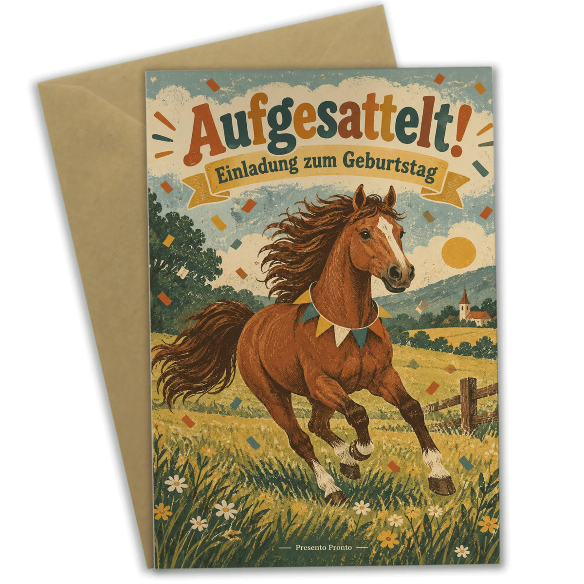Fröhliche Einladungskarten zum Kindergeburtstag mit Pferd|p:2013596|h:0e337870b2cbbaecd748585601c940cd