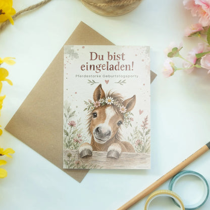 Süße Einladungskarten zum Pferde-Kindergeburtstag mit Fohlen|p:2013597|h:5bf781250b5623e9ad86487f06c6dd6d