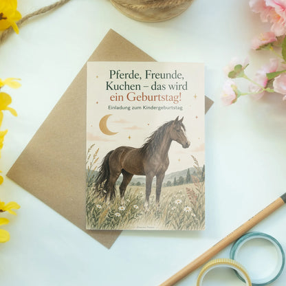 Süße Einladungskarten zum Kindergeburtstag mit Pferd|p:2013598|h:af4779830c32f96a305d8d2a9fab14da