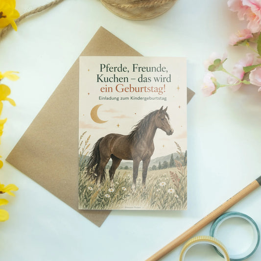 Süße Einladungskarten zum Kindergeburtstag mit Pferd|p:2013598|h:af4779830c32f96a305d8d2a9fab14da